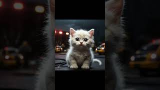 Little kitten facing extreme Tsunami and Heli safe hercatkittencute [upl. by Yrek]