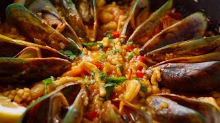 How to make Seafood Paella the authentic dish from Spain [upl. by Llebasi]