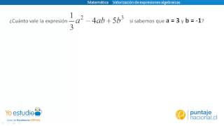 Matemática  Valorización de expresiones algebraicas [upl. by Espy]