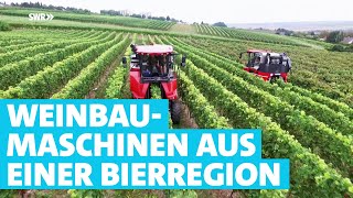 Rote Riesen im Weinberg Die Traubenvollerntemaschinen aus dem Hunsrück [upl. by Enelra]