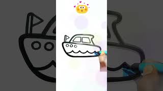 Yacht Boat Drawing Painting and Coloring shorts shortsdrawing [upl. by Welles661]