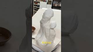 Glazing abstract ceramic sculpture ceramic sculpture clayart shorts whiteglaze pottery art [upl. by Calen579]