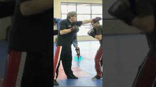 Basic punchkick blocking drill on padsboxing joelewis martialartist boxing kickboxing [upl. by Auof646]