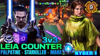 3v3 R9 LEIADROGAN OMICRONR2D2 COUNTER wSTARKILLER  SWGOH GAC [upl. by Tadd]