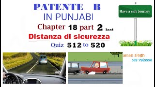 Patente B punjabi Chapter 18 Part 2 last  DISTANZA DI SICUREZZA [upl. by Eirotal]