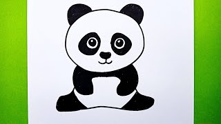 Çok Kolay Panda Çizimi Easy Panda Drawing Kolay ve Adım Adım Çizimler Çizim Saati Art YouTubeda [upl. by Ledah]