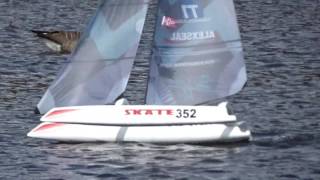 RC Sailing  No10  RC Multihull  Skate at Etherow [upl. by Roeser]