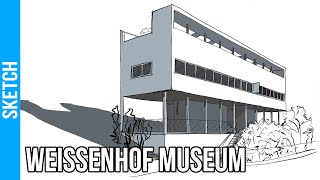 Sketching Le Corbusiers Weissenhof Museum in Stuttgart  Conceptsapp [upl. by Norrabal]