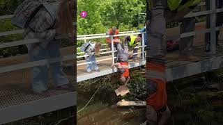 Rescue Operation Construction Workers Save Pet from Ditch shorts [upl. by Maritsa506]