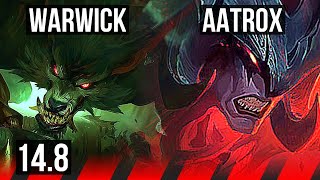 WARWICK vs AATROX TOP  Rank 4 Warwick 6 solo kills 1223  JP Master  148 [upl. by Olathe]