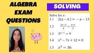 Grade 9 Solving Equations Algebra exam questions [upl. by Lihcox]