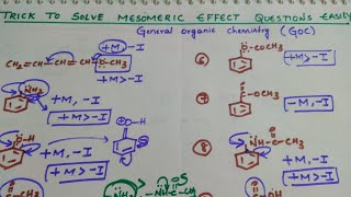 Trick to solve Mesomeric Effect Questions EasilyGeneral organic chemistryGOC [upl. by Atteloiv]