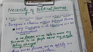 CLASS 10THNECESSITY OF POLITICAL PARTIESPART3By ZAHEER YOUSUF SHAH [upl. by Giselle]