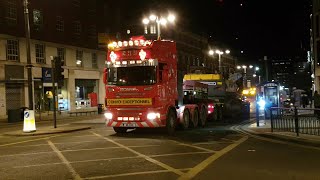 Beast Heavy Trailer Scania V8 Straight Pipe in Leeds City Centre [upl. by Aiken]