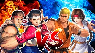 Ryu and Sakura vs Ryo and Yuri Sakazaki  Sprite Animation  feat revenantANIMS [upl. by Vance934]