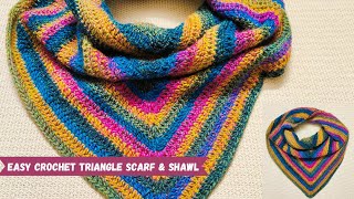 How To Make a Easy and Simple Crochet Triangle Shawl [upl. by Katya]