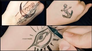 3 models dark tattoo tattoo with a pen [upl. by Dnallor]