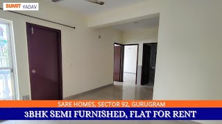 3bhk 1440Sqft Flat for Rent 25kMonth Sector92 NewGurgaon gurgaon semifurnished lowrise [upl. by Dowell971]