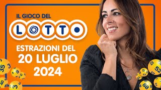 Estrazione in diretta del Gioco del Lotto e del Simbolotto di Sabato 20 Luglio 2024 [upl. by Cruce]