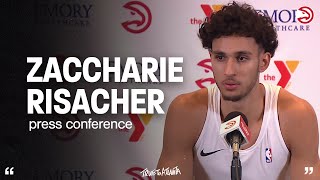 Hawks vs Knicks Postgame Press Conference Zaccharie Risacher [upl. by Draned]