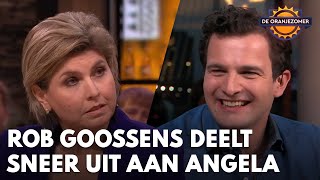 Rob Goossens deelt sneertje uit aan Angela de Jong Breiend voor de televisie  DE ORANJEZOMER [upl. by Shirah]