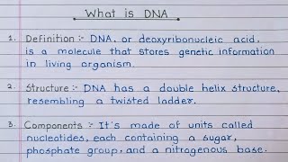 Beautiful Handwritten Notes on DNA  What is DNA   Deoxyribonucleic Acid  Uplearn [upl. by Kronfeld]