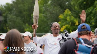 Snoop Dogg carries the torch ahead of 2024 Paris Olympics Opening Ceremony  NBC Sports [upl. by Davenport]