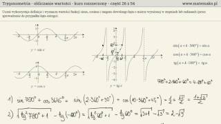 Wartości funkcji trygonometrycznych  kurs rozszerzony [upl. by Irish]