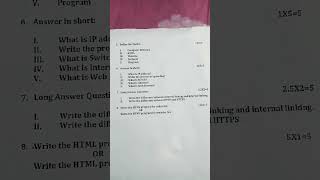 Computer questions paper class 8th half yearlydavexamdavschoolcomputercomputerquestionpapern [upl. by Ahsimik]