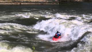 Kayak Surfing at the Bladder Wave in Idaho [upl. by Howund]