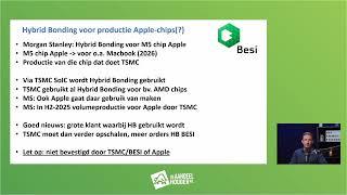 BESI omhoog Apple chip met Hybrid Bonding [upl. by Anire]