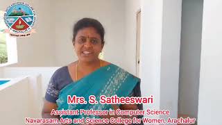 Mrs S Satheeswari  Assistant Professor  Navarasam College  Computer Science [upl. by Repmek]