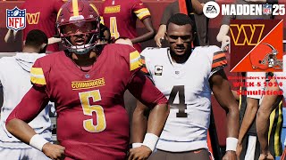 Madden 25 Washington Commanders vs Cleveland Browns Week 5 Sim 2024 Full 15 Minute Quarters GamePlay [upl. by Ibok439]