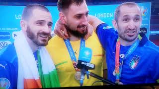 CAMPIONI DEUROPA  Interview Bonucci Chiellini Donnarumma Euro2020 Winner [upl. by Esirtal296]