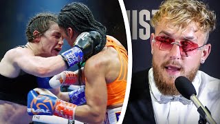 JAKE PAUL quotI thought it was a Drawquot • REACTION to Katie Taylor vs Amanda Serrano FIGHT amp RESULT [upl. by Rellia]