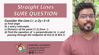 Plusone  SURE QUESTIONAll in one  Straight line  Shastra Academy [upl. by Brawner320]