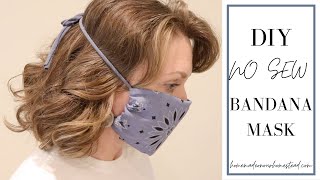 How to make a BANDANA FACE MASK  Bandana FACE MASK with ties  NO SEW face mask  Easy face mask [upl. by Carolyne]