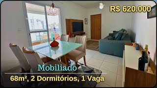 194 APARTAMENTO COM 2 DORMITÓRIOS MOBILIADO NO CANTO DO FORTE PRAIA GRANDE [upl. by Yadnil]