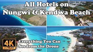 All Hotels on Nungwi Beach amp Kendwa Beach Zanzibar from Drone in 4K [upl. by Leith]