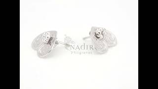 Small sized Inverted Heart 2 in 1 Earrings Portuguese Jewelry 925 Sterling Silver [upl. by Amena]