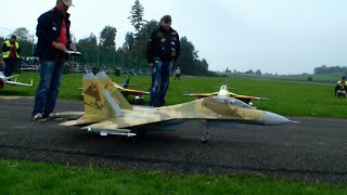 RC turbine Jet Sukhoi SU27 JetCat P180RX Hausen Modellflug Show 2014 Switzerland [upl. by Erlandson]