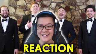 The Newfangled Four sing to the Cheesecake Factory REACTION [upl. by Ellora]