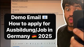 Demo EmailHow to apply for Ausbildung Job 2025 Germany [upl. by Lowenstern]