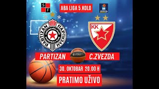 PARTIZAN  CZVEZDA  ABA LIGA 30 Oktobar 2000 h PRATIMO UŽIVO [upl. by Ecinhoj]