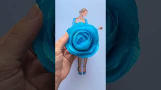 DiY Paper Towl Rose Dress 🌹 art artwork painting drawing fashion style design craft diy [upl. by Sower]