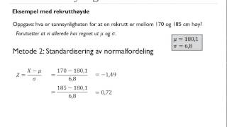 S2  54d  Normalfordeling utregning ved tabell [upl. by Renrag]