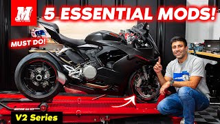 5 First Essential Mods for the Ducati Panigale V2 [upl. by Retnuh]