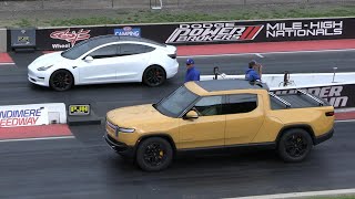 Tesla vs Rivian R1T allelectric pickup truck [upl. by Jami465]