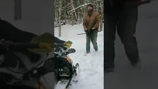 Lifting a snowmobile with a shoelace [upl. by Leid]