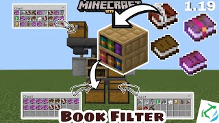 Item Filter For Books Redstone Tutorial  Minecraft Bedrock Beta 119 MCPE [upl. by Lomaj]